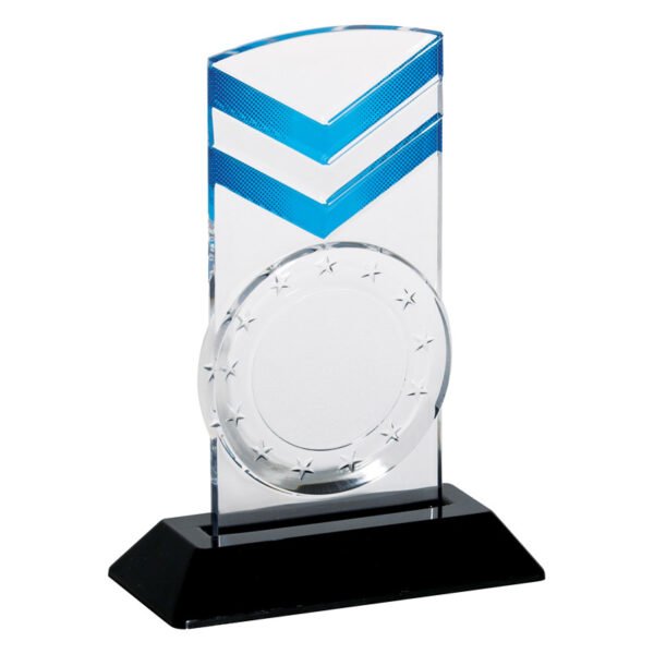 ESCULTURA DE ACRILICO AZUL CON BASE NEGRA 6-3/4" (69400-A)