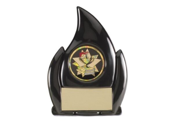 ESCULTURA DE ACRILICO DE FUEGO NEGRA  6" (STD95K)